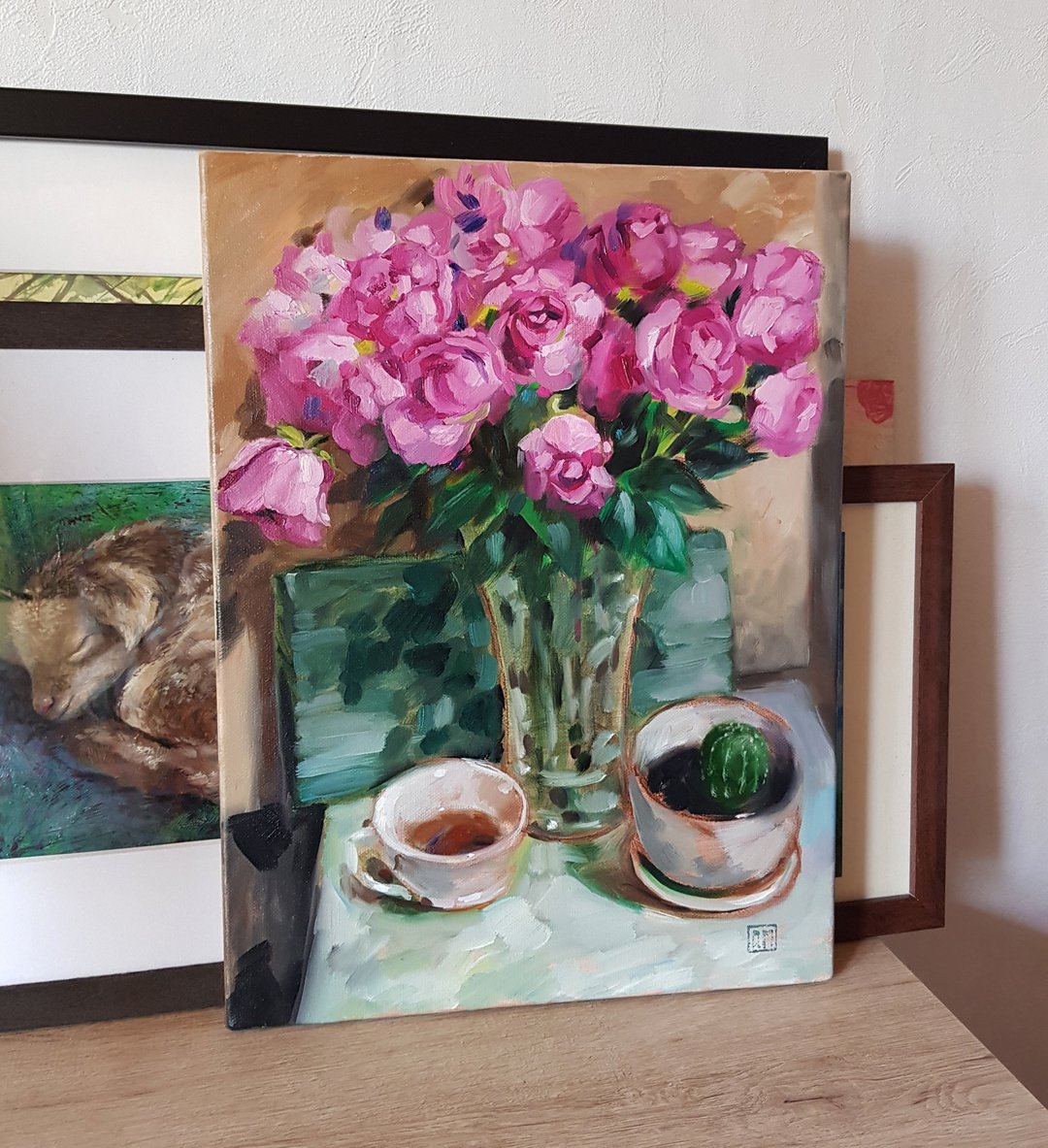 原创可爱玫瑰花束-艺术品-手绘-油画 - 插画/绘画/写字 - 其他材质 粉红色