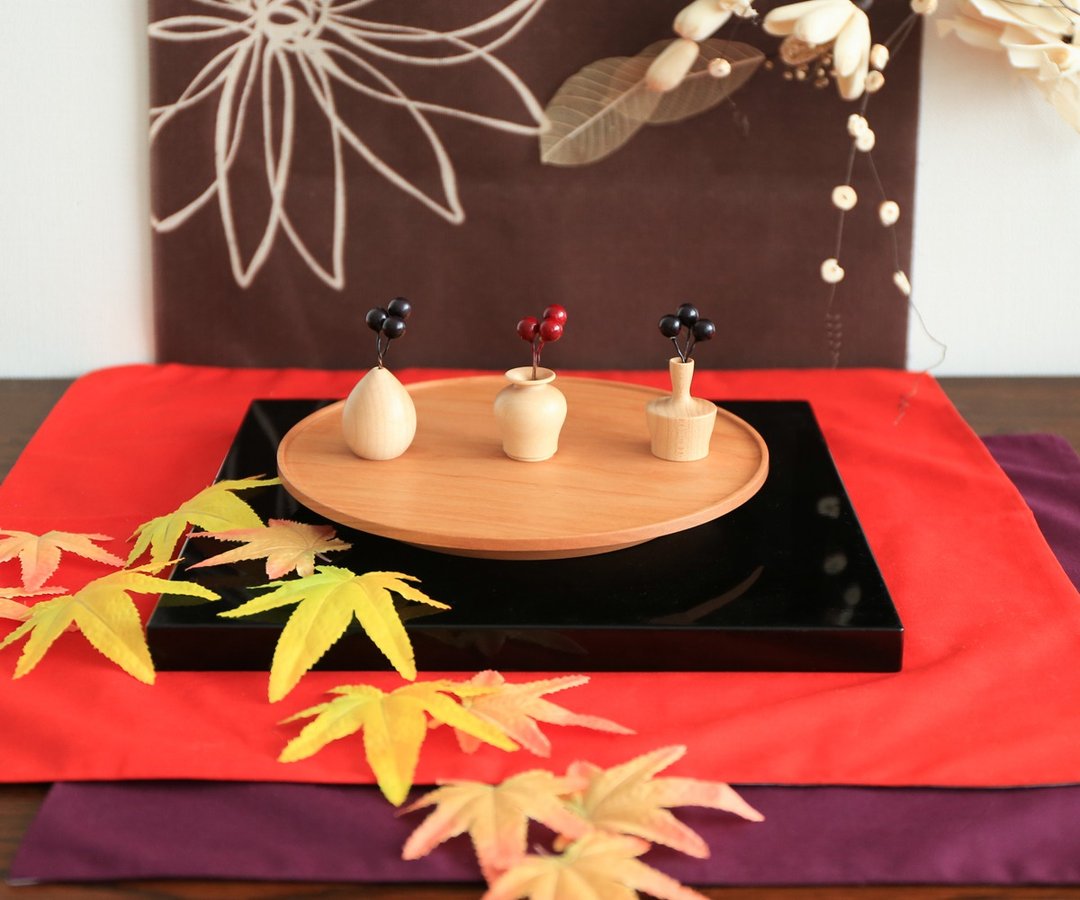旭川工艺 工房 akarino-tane 圆形 装饰盘 - 盘子/餐盘/盘架 - 木头 