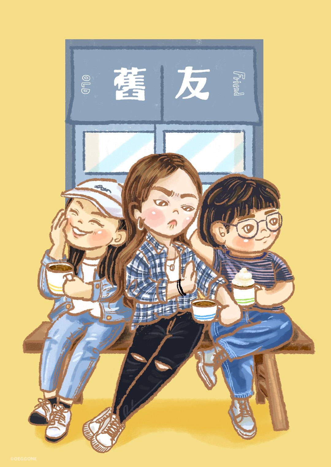 Q版似颜绘【个人头像/大头贴】全身人像 - 电子手绘真人画像/绘画/插画 - 其他材质 