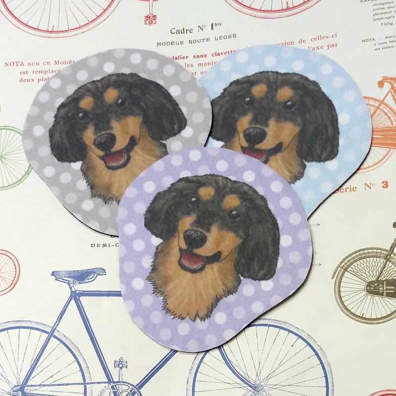 双色腊肠-大头杯垫-不织布吸水杯垫~ - 杯垫 - 聚酯纤维 