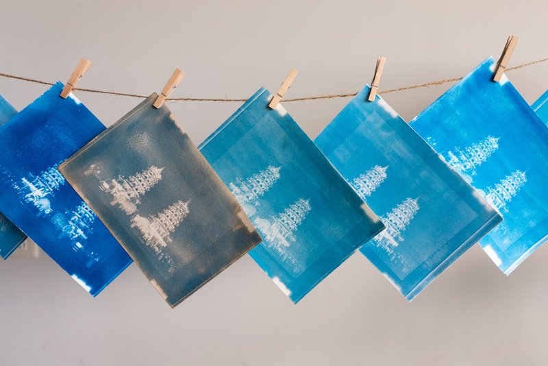 【在线】【蓝晒 -  入门轻量组】 。古典冲洗 。手作材料包+影片 - 插画/绘画/写字 - 纸 