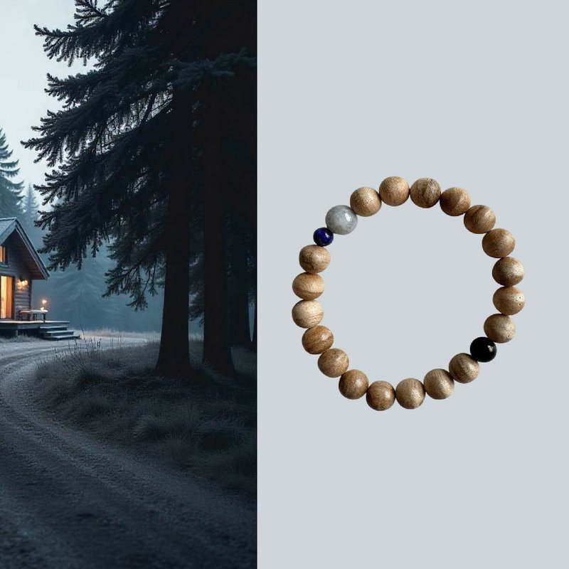 【设计理念_暗之契印】野生加里曼丹沉香单圈手串9mm - 手链/手环 - 木头 