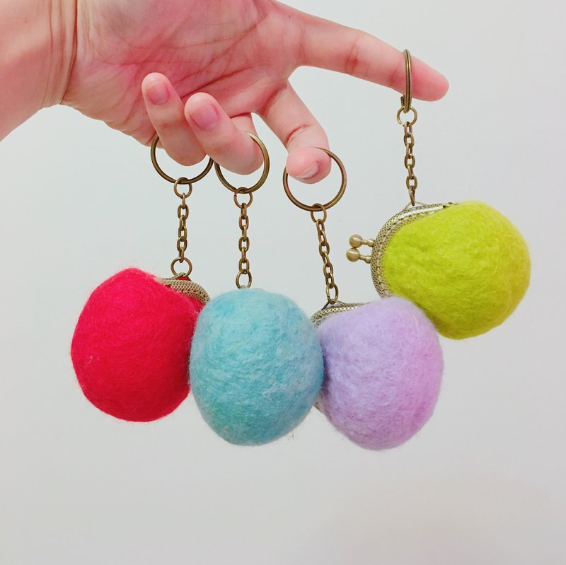 手工 羊毛毡 单色 口金包 - 零钱包 - 羊毛 多色