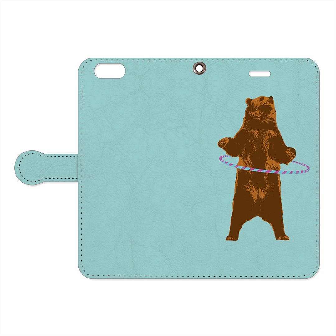 Notebook type iPhone case / Diet penguin - 手机壳/手机套 - 真皮 蓝色