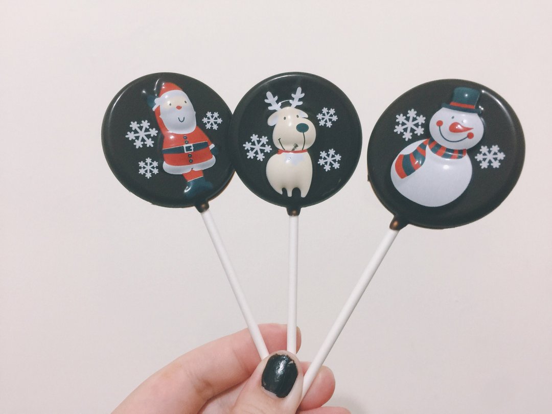 【圣诞棒棒糖】圣诞老人雪人麋鹿六支一组 - 巧克力 - 新鲜食材 白色