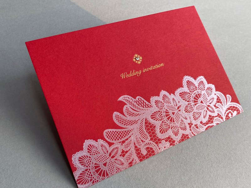 W&W婚卡盛宴-喜艳wedding喜帖-深红 - 喜帖 - 纸 