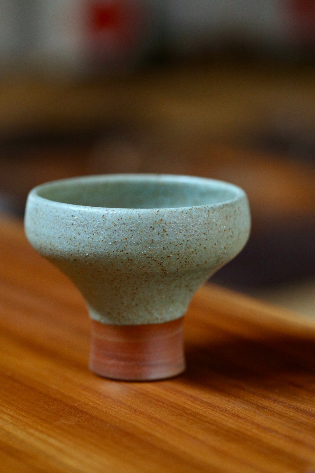 【 灰釉 】清新绿 蓝莓高足杯 点心杯 高足杯 - 其他杯子 - 陶 绿色