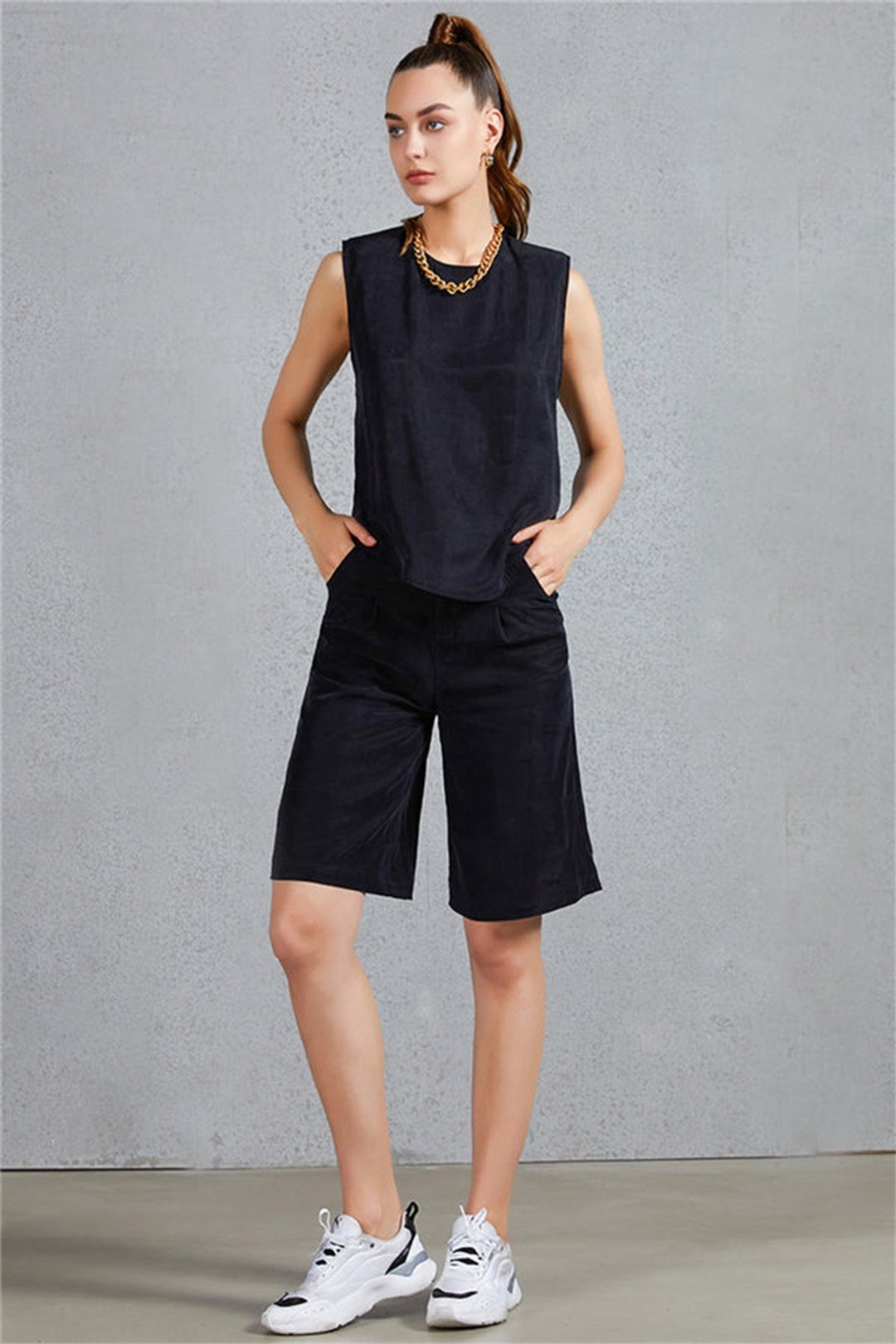 Wrangler Shorts - 女装瑜珈服 - 尼龙 黑色