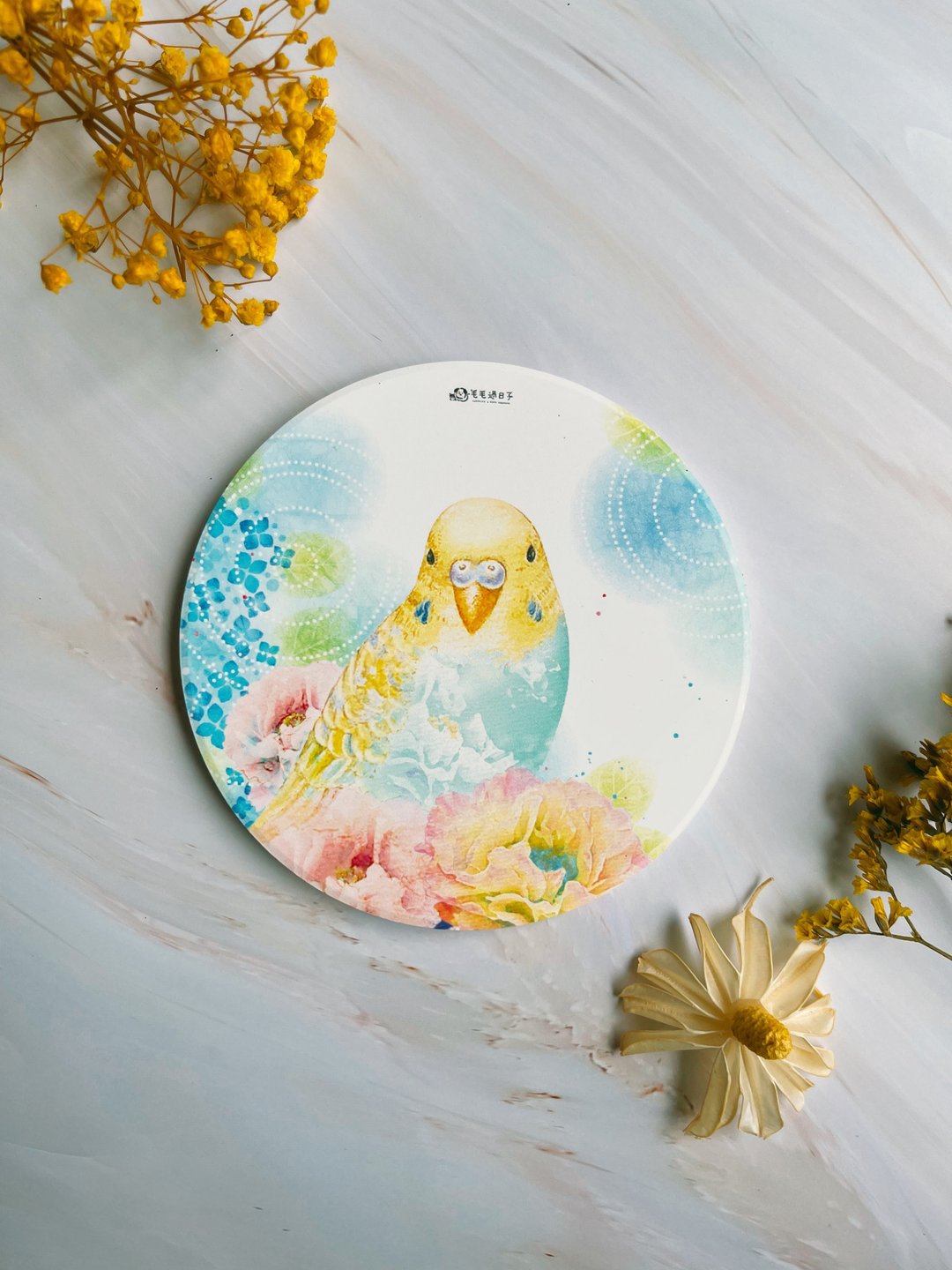 粉蓝虎皮-吸水杯垫/硅藻土杯垫/硅藻土 - 杯垫 - 其他材质 蓝色