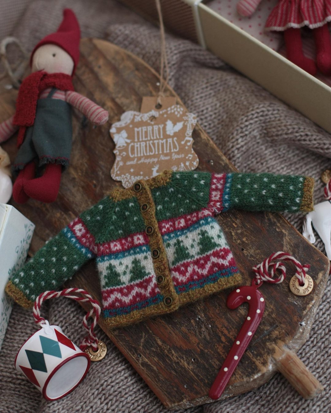 Christmas sweater for Blythe #2 - 玩偶/公仔 - 羊毛 绿色