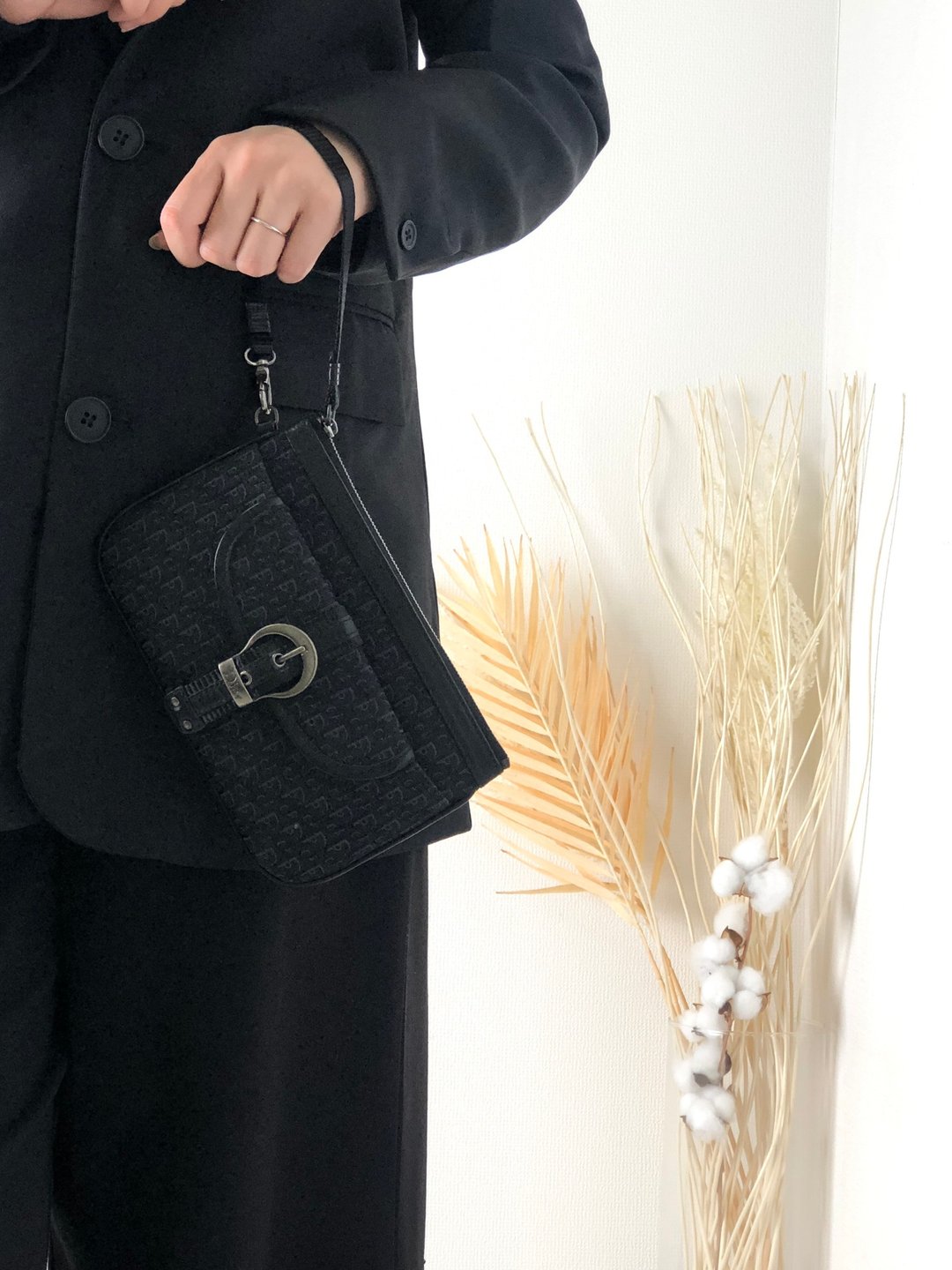 【日本直运，名牌包装】Christian Dior Christian Dior Street Chic 手拿包黑前扣 h6hijx - 化妆包/杂物包 - 其他材质 黑色