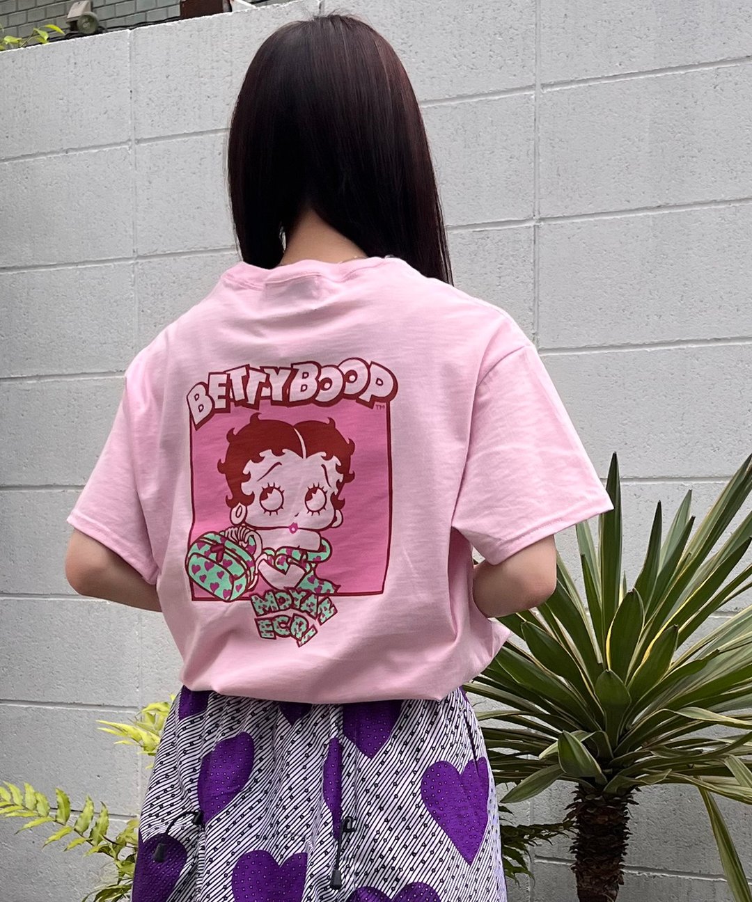 moyan × Betty Boop 联名 T 恤 - 女装 T 恤 - 棉 粉红色