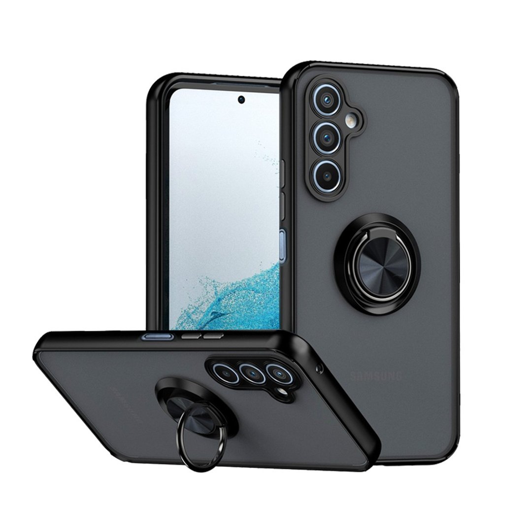 CASE SHOP Samsung A25 指环支架站立保护壳-黑 - 手机壳/手机套 - 塑料 黑色