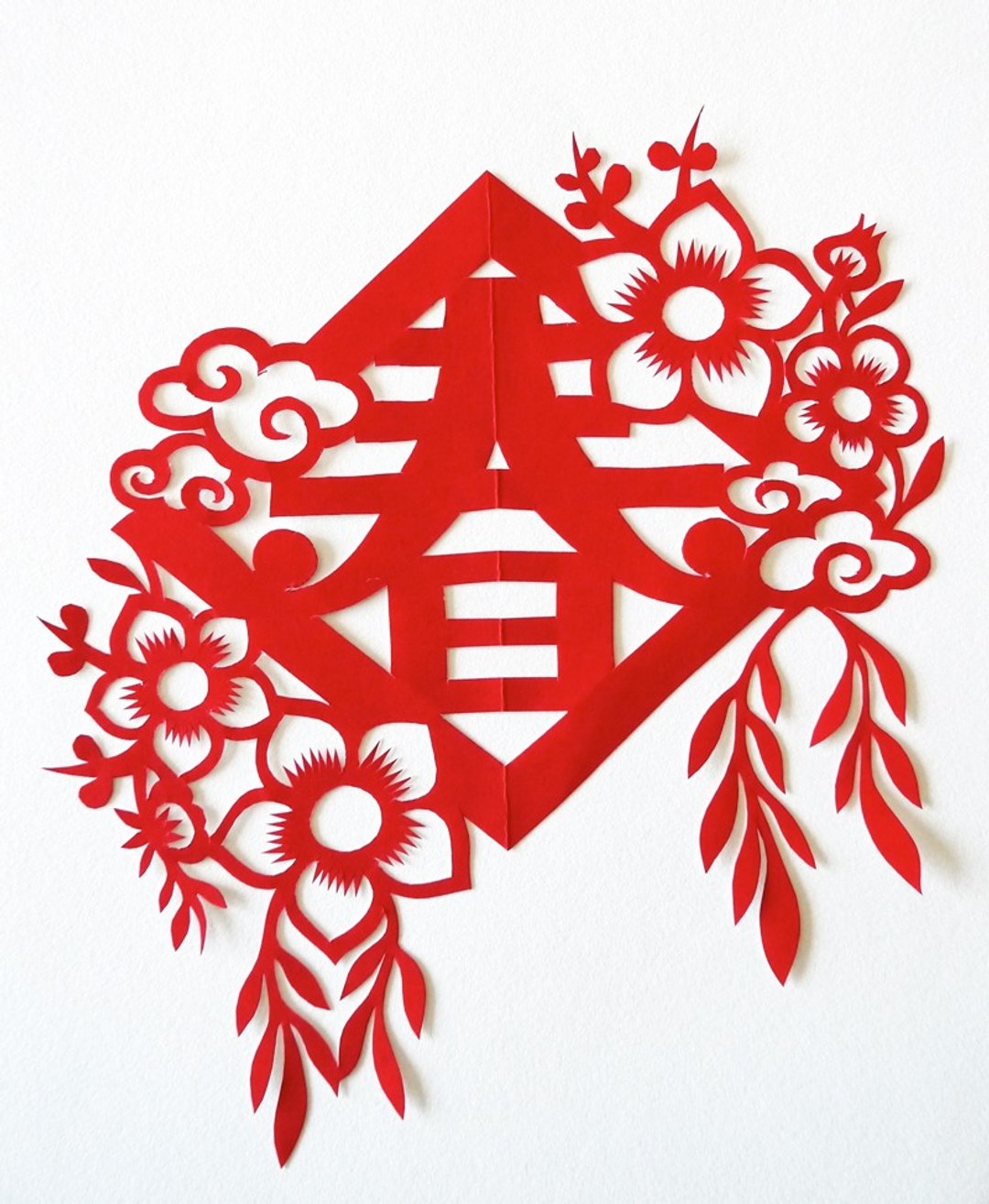 Kirigami paper-cut spring letters - 海报/装饰画/版画 - 纸 红色