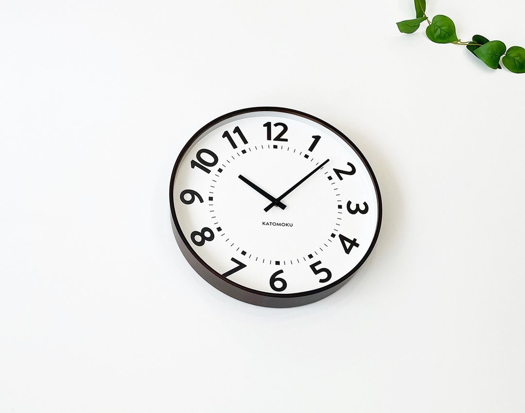 KATOMOKU plywood clock 17 棕色 (km-106BR) 挂钟 日本制造 - 时钟/闹钟 - 木头 咖啡色