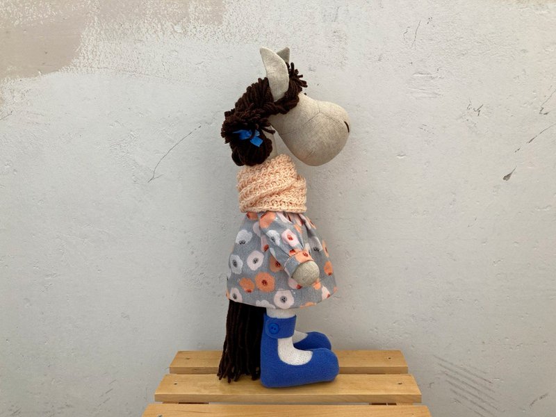 手工马儿玩具，儿童新年礼物，送给女友的礼物 - 玩具/玩偶 - 亚麻 粉红色