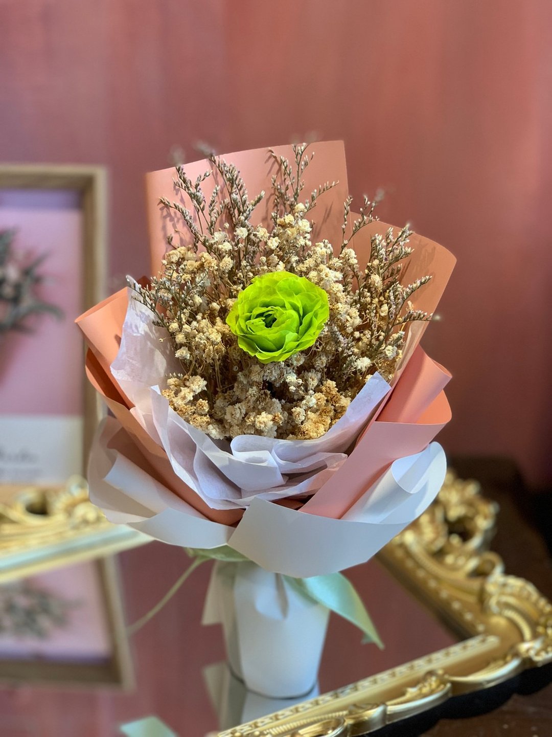 珍爱 不凋玫瑰礼盒(清新绿).情人节.七夕.纪念日礼物.生日礼物 - 干燥花/捧花 - 植物．花 绿色