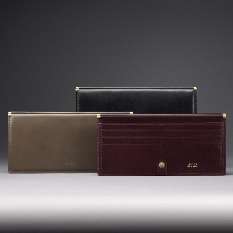 Gemimi真皮薄型长夹/酒红 - 皮夹/钱包 - 真皮 多色