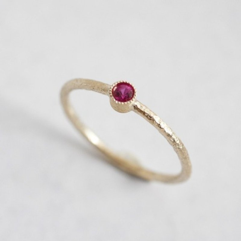 K18 Ruby birthstone ring [R050K18RB] - 戒指 - 宝石 