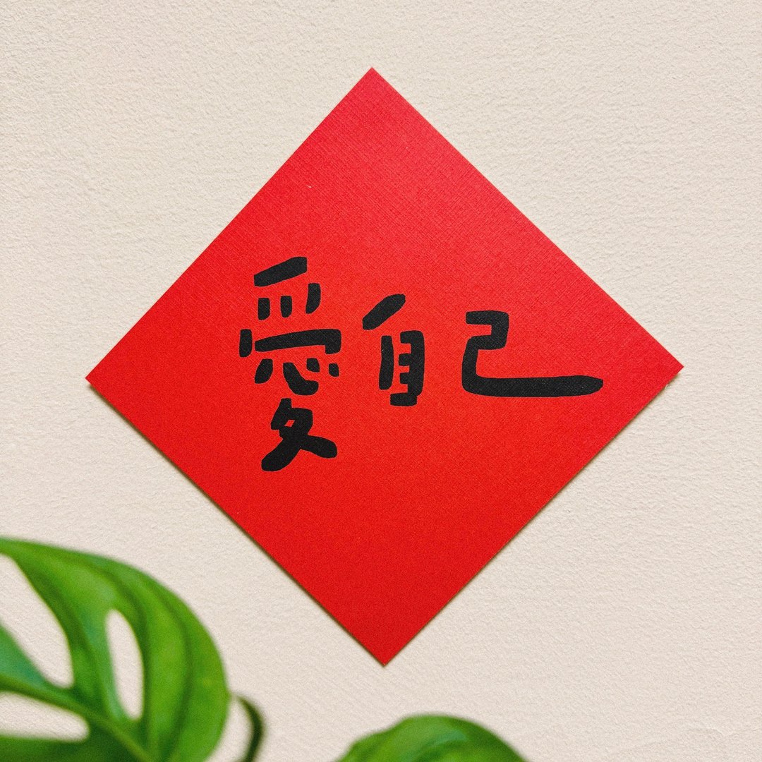 爱自己-2025蛇年插画春联/方斗春联 - 红包/春联 - 纸 红色