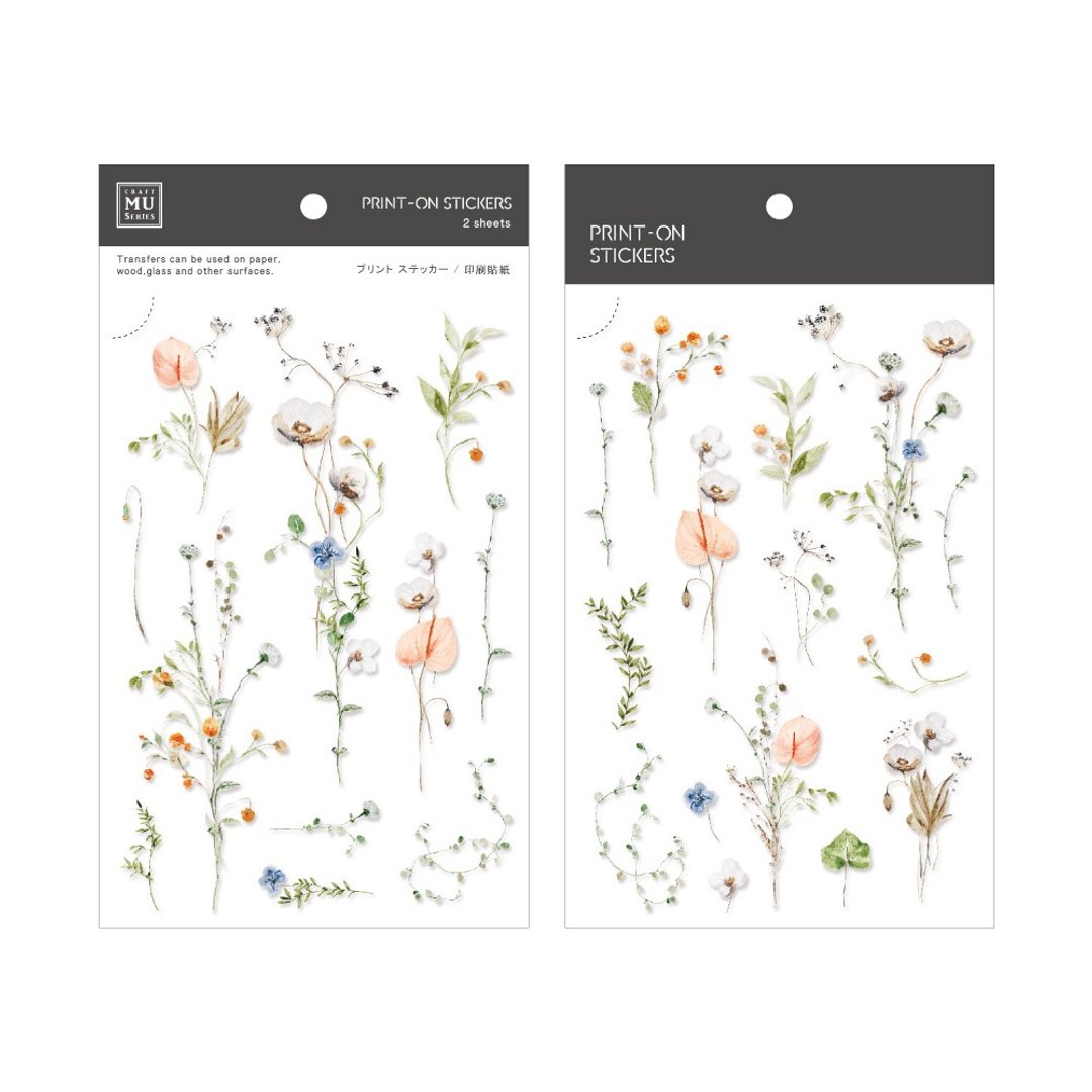 【Print-On Stickers 转印贴纸】no.160-浮游花卉 | 花草系列 - 贴纸 - 其他材质 多色