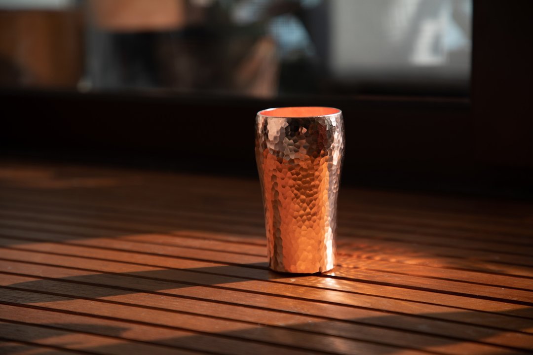 【快速出货】纯红铜杯 手工捶打纹路啤酒杯 260ml 锤目纹理 品味 - 其他杯子 - 其他金属 