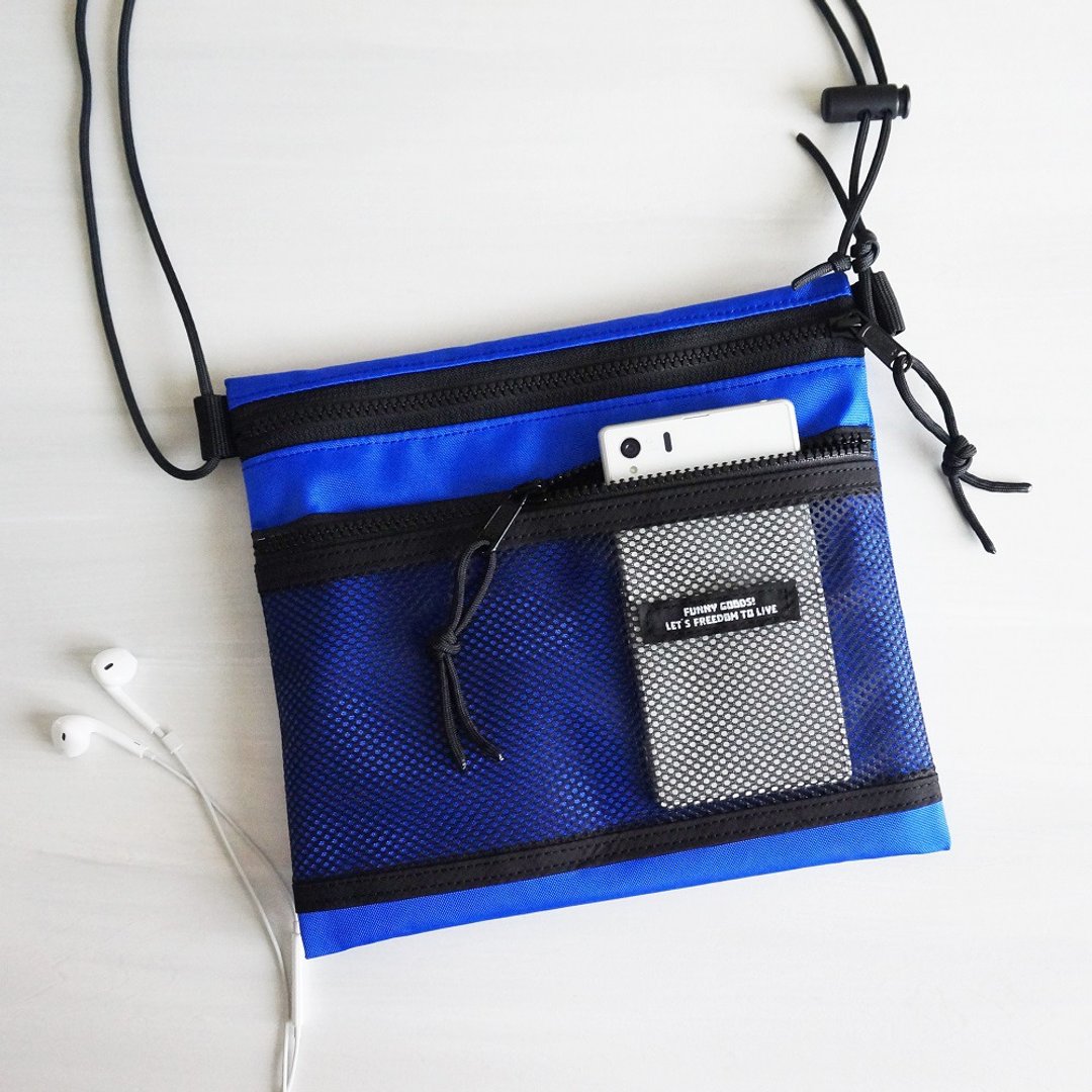 Sakosh Bag Waterproof Double Fastener　blue - 侧背包/斜挎包 - 尼龙 蓝色