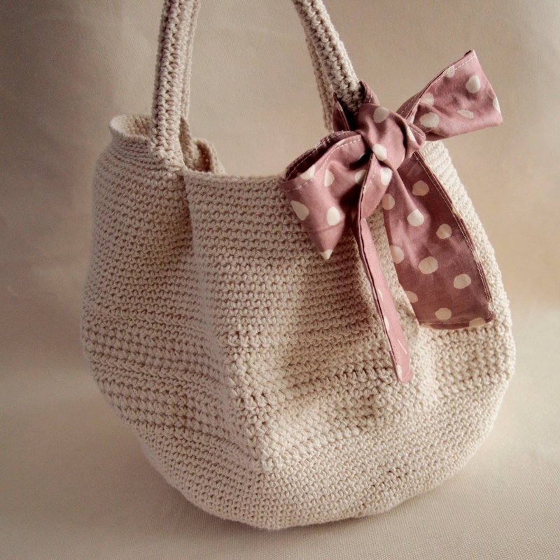 毛线编织手提篮 绣球花 定制包 - 手提包/手提袋 - 其他材质 绿色