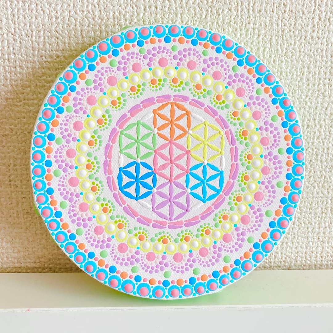 Dot Mandala Flower of Life Golden Sugar Snowflakes 15cm - 海报/装饰画/版画 - 棉．麻 
