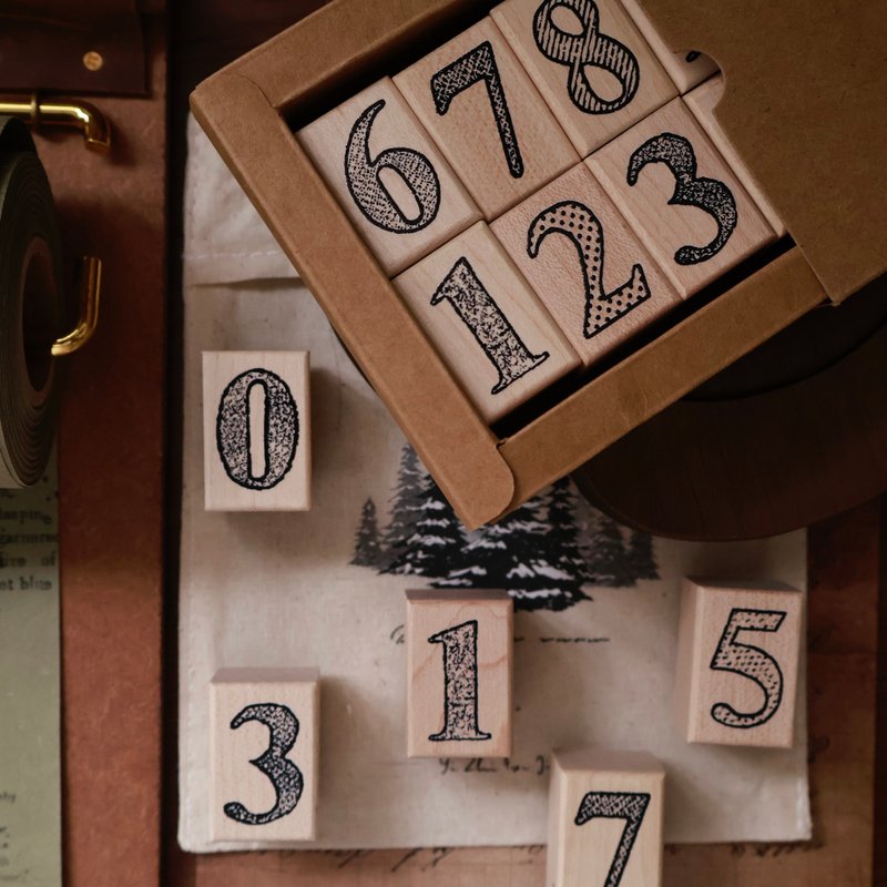 盐系手帐【基础数字印章】进口红橡胶枫木印章 - 印章/印台 - 其他材质 