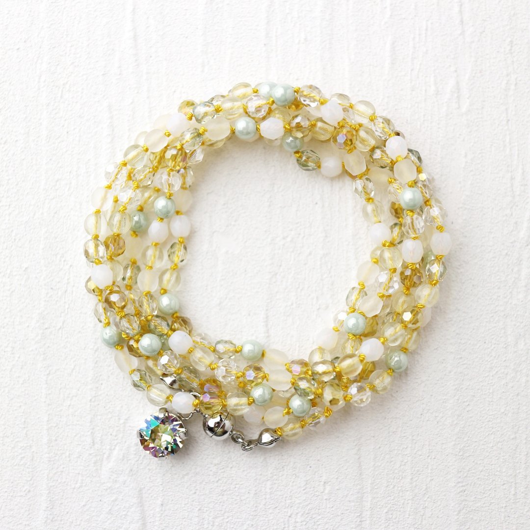 Wrap Bracelet (Yellow Mix) - 手链/手环 - 玻璃 黄色