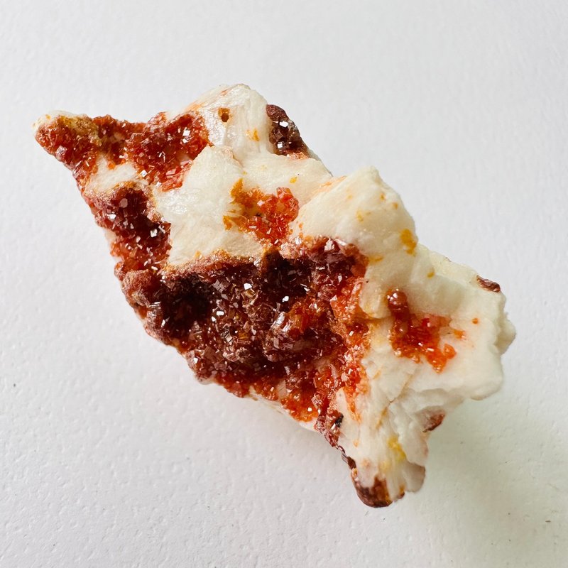 红钒铅矿与重晶石 银8 原石矿标水晶 生产力提升 专注 创作造力 - 摆饰 - 其他材质 红色