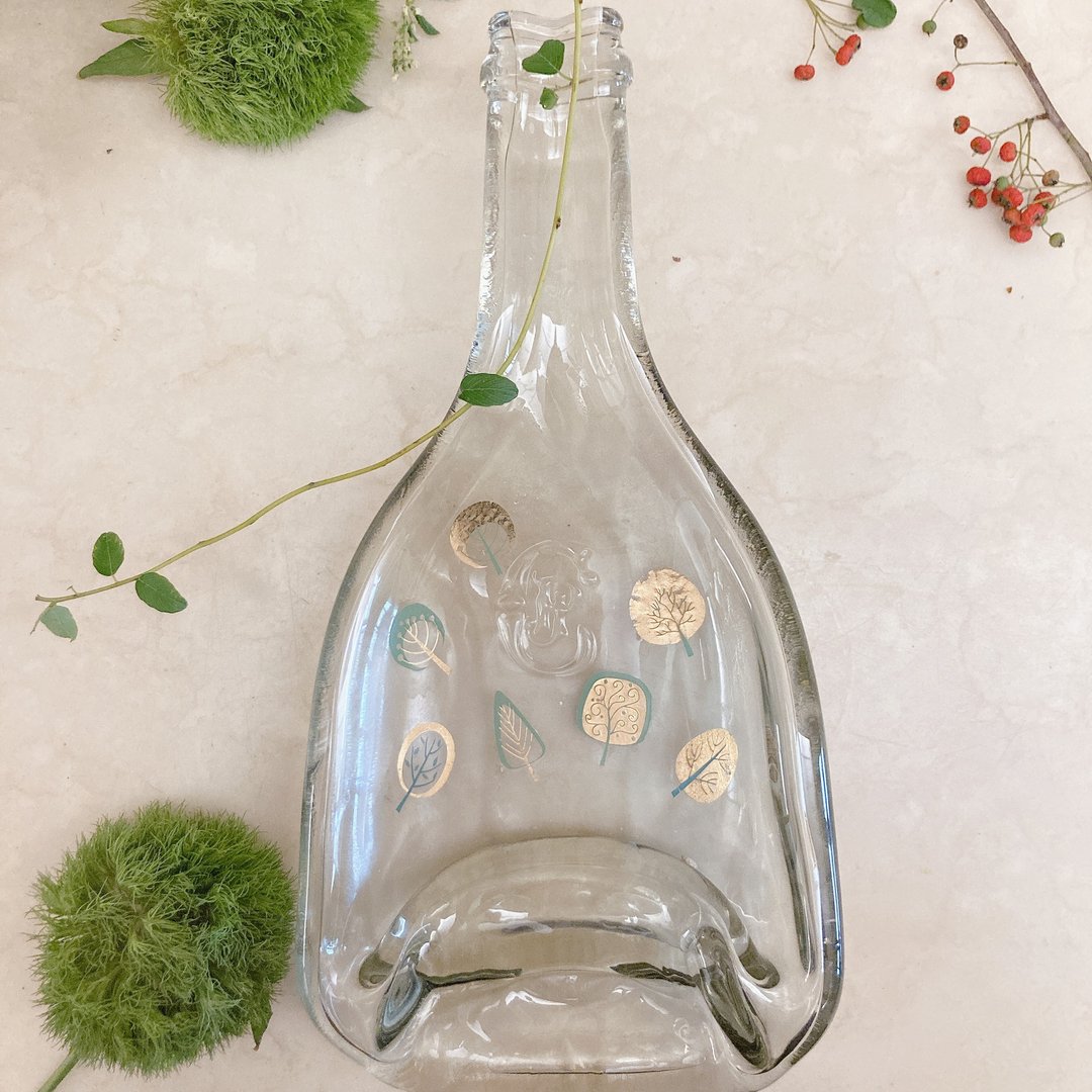 手工烫金叶 酒瓶盘 - 收纳用品 - 玻璃 