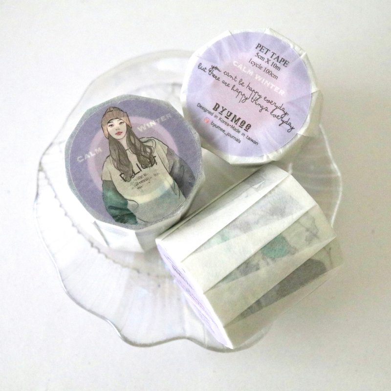 (补货到) 静谧冬日 PET 胶带 (5cm X 10m) - 纸胶带 - 聚酯纤维 透明