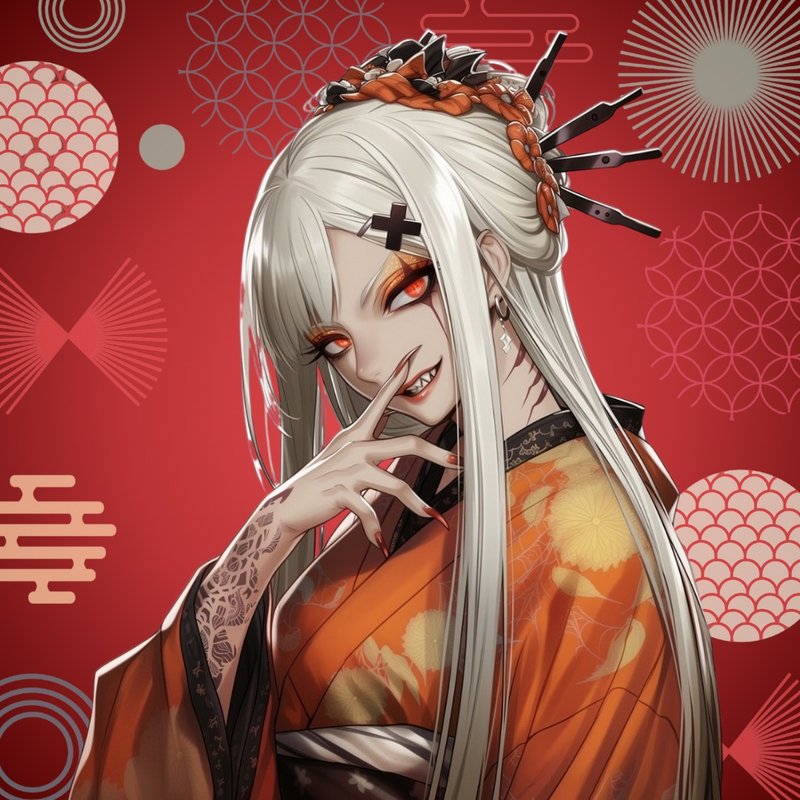 NaChi 原创贴纸【吸血鬼】 - 贴纸 - 纸 橘色