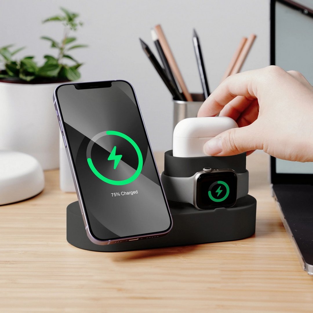 Trio 2三合一支架 不含线材 Apple Watch/Airpods/iPhone - 手机充电及周边 - 硅胶 灰色