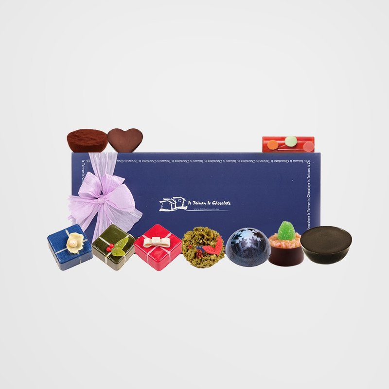 <圣诞礼物>圣诞巧克力十入礼盒B - 巧克力 - 新鲜食材 蓝色