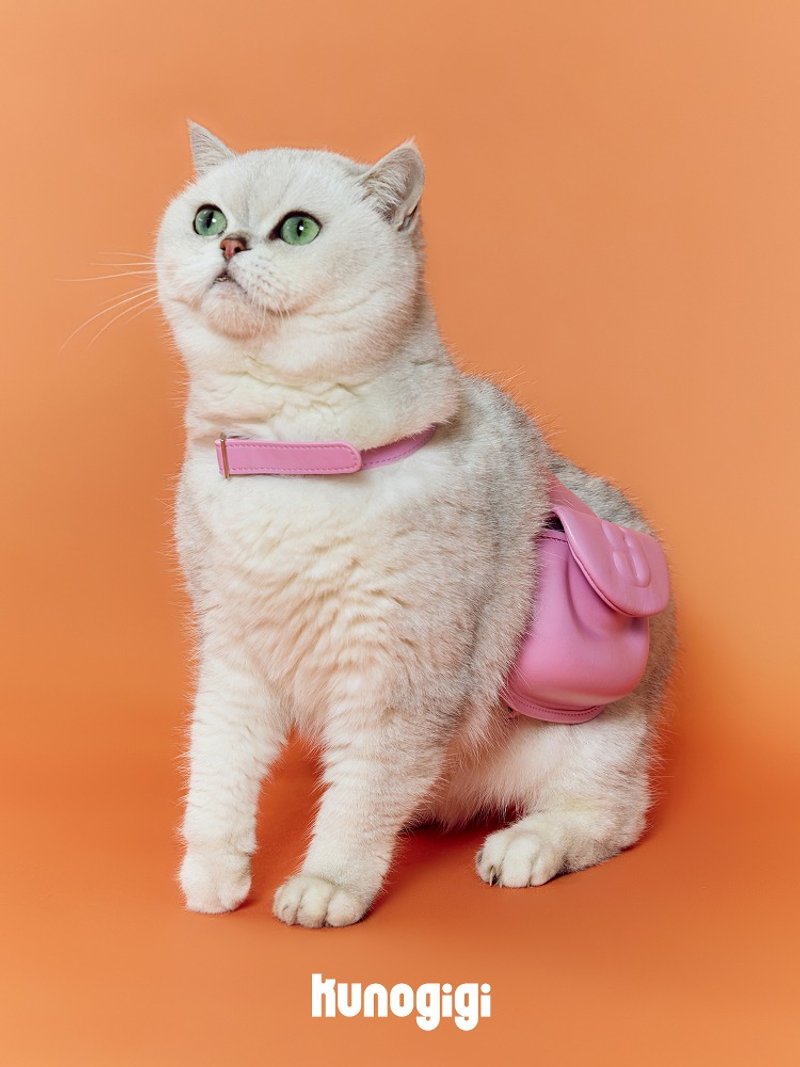 2颜色 真皮制宠物兜兜 狗狗猫猫胸背外出牵引绳 宠物配饰衣服 - 项圈/牵绳 - 真皮 粉红色