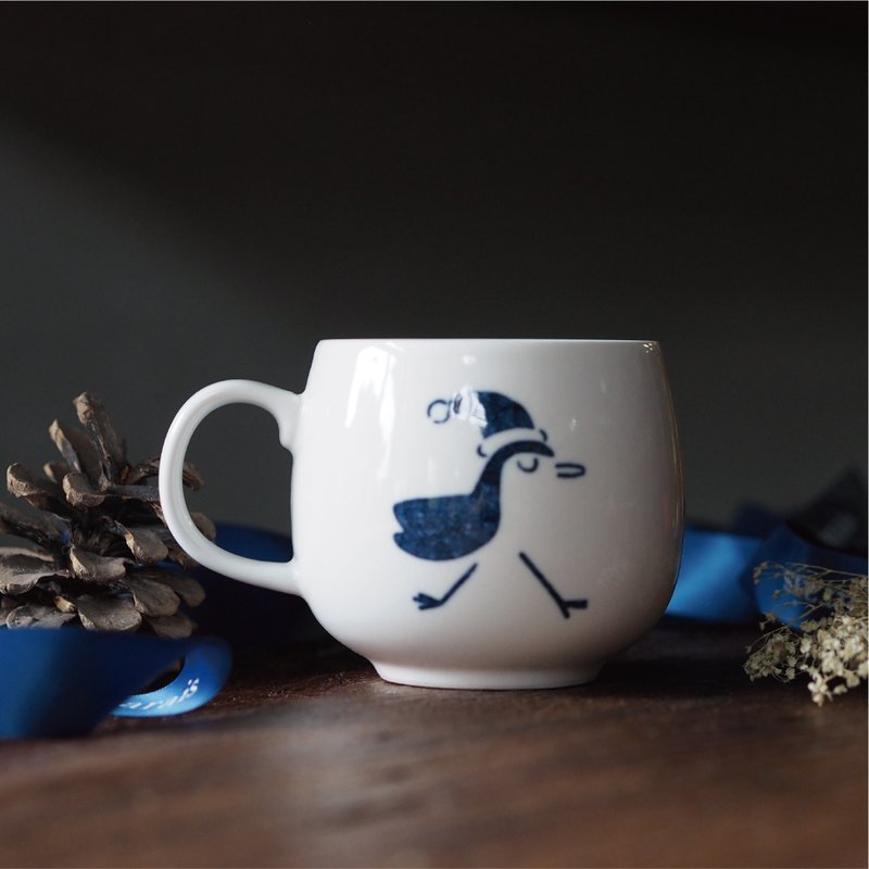 【圣诞特选】圣诞逗趣圆咖啡杯 230ml - 其他杯子 - 瓷 蓝色