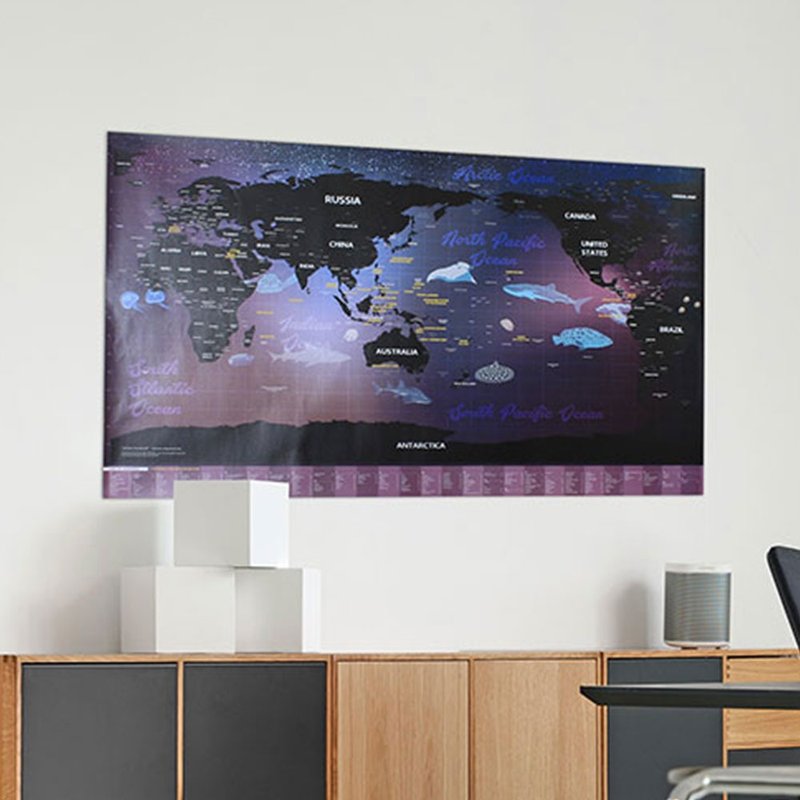 World Traveller环游世界地图海报-海洋奇幻之旅-英文 - 海报/装饰画/版画 - 纸 多色