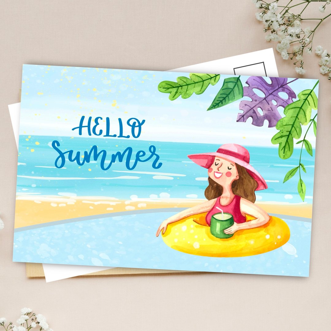 Hello summer 明信片 - 卡片/明信片 - 纸 