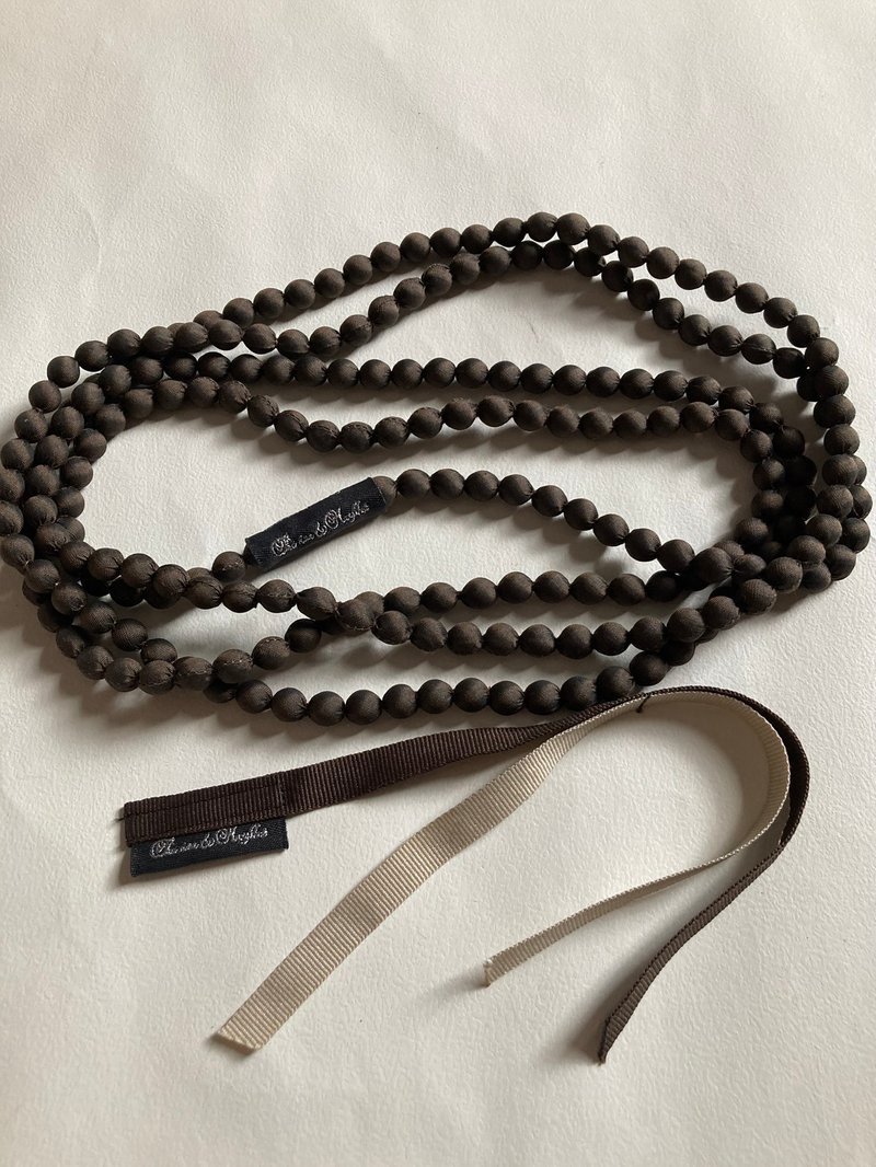 蚕丝圆球项链 Color 03 深棕色 - 项链 - 丝．绢 咖啡色