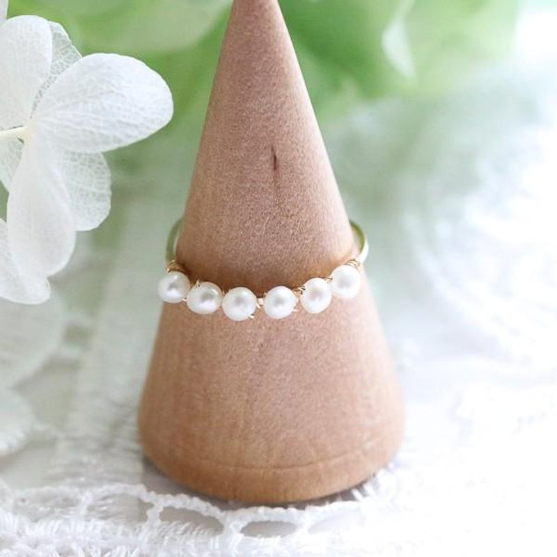 Freshwater pearl ring, phalange ring, pinky ring, June birthstone, single item - 戒指 - 珍珠 