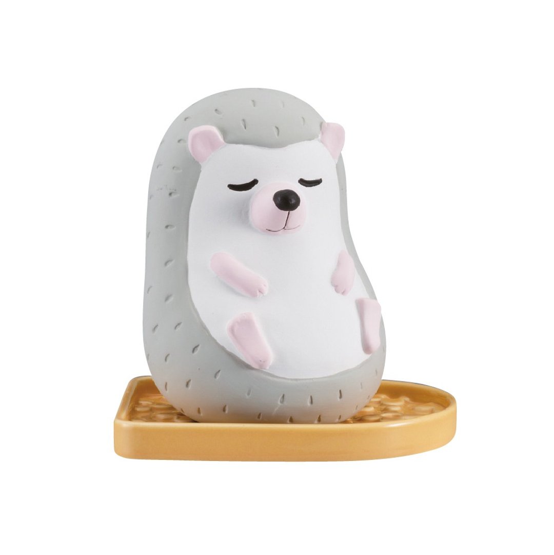 日本Decole KARATTO MASCOT 自然除湿器 - 角落睡眠刺猬 - 摆饰 - 陶 白色