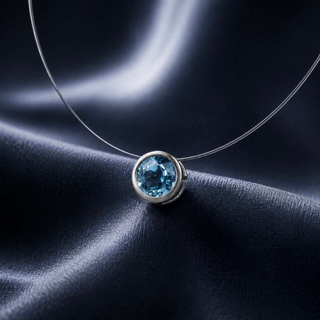 Lumière 海雾光语 14K 蓝托帕石项链 附两款项链 - 项链 - 水晶 蓝色