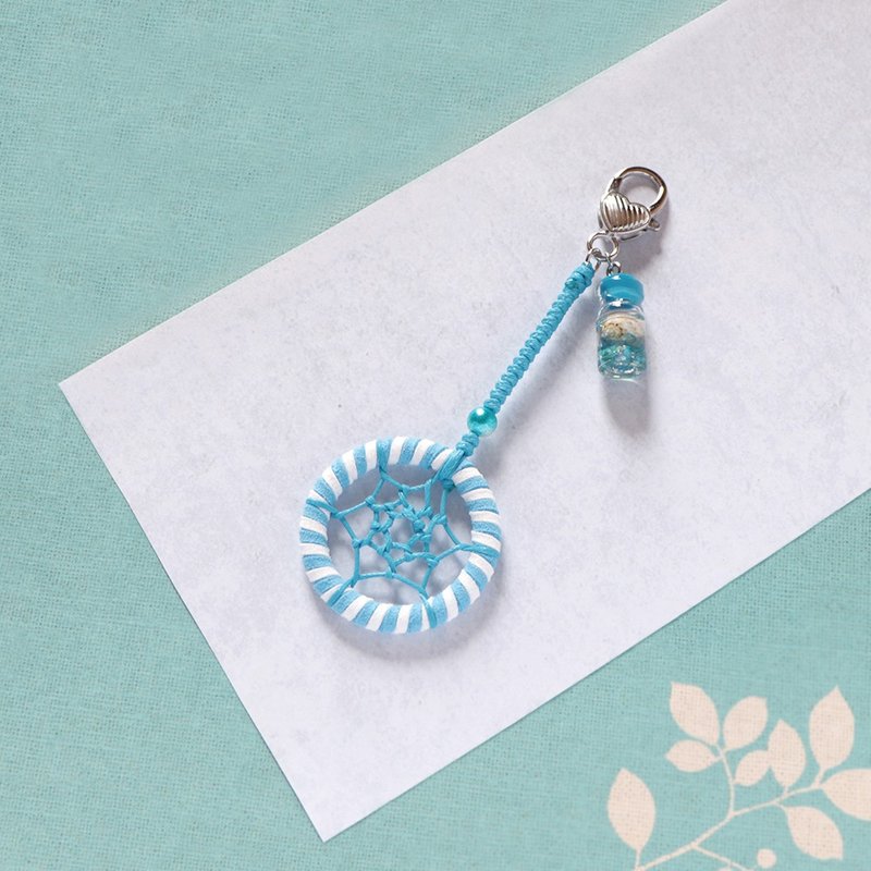 【限量】海之贝壳丨礼物 手作双色 捕梦网吊饰 钥匙扣-微醺蓝 - 吊饰 - 其他材质 蓝色