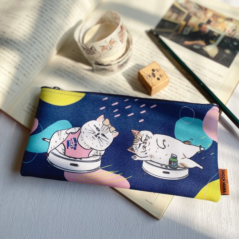 喵星人 笔袋 - 铅笔盒/笔袋 - 聚酯纤维 蓝色