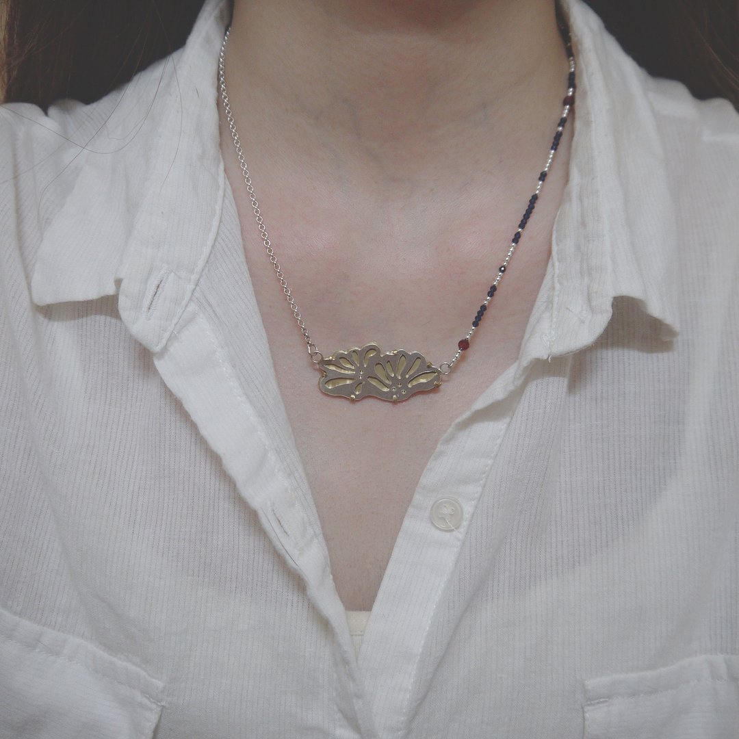 银杏非对称项链 - 项链 - 纯银 多色