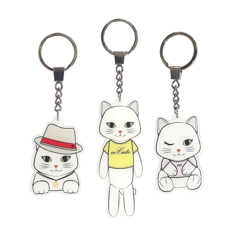 eeCute萌猫造型悠游卡钥匙圈 - 造型悠游卡/交通卡 - 塑料 多色