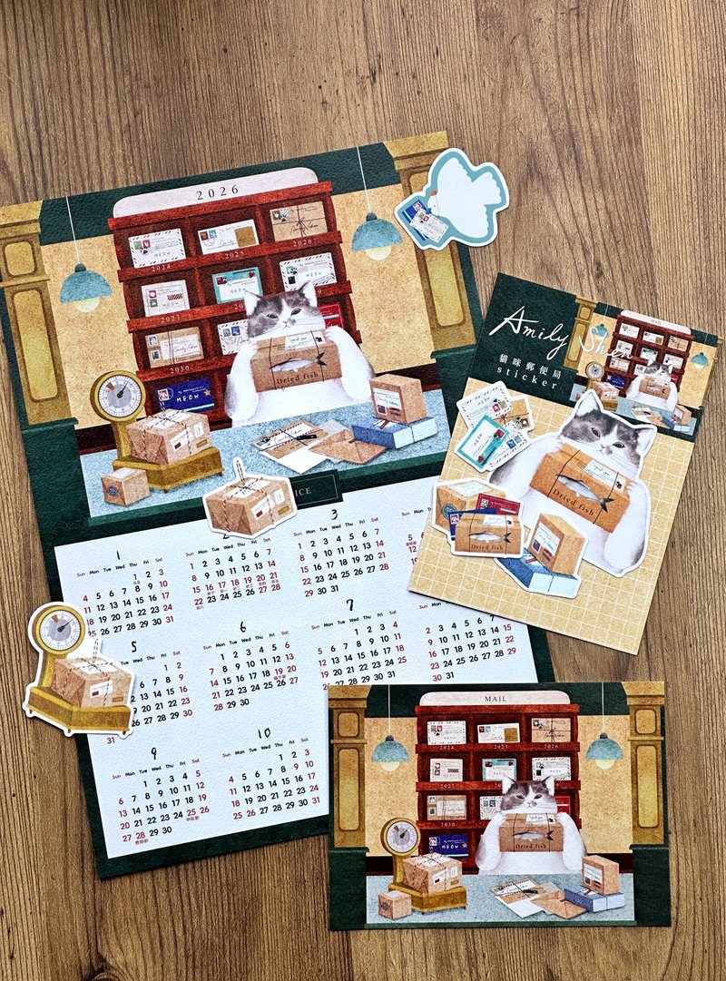 A4年历小海报【猫咪邮便局】 - 海报/装饰画/版画 - 纸 